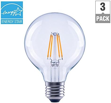 EcoSmart 40-Watt Equivalent G25 Globe Dimmable Energy Star Clear Glass Filament Vintage Style LED Light Bulb Daylight (3-Pack) image 5
