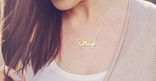 Tsd 14K Yellow Gold Personalized Name Necklace With A 16" Chain In Glamorous Font By Jewlr* #TOP1