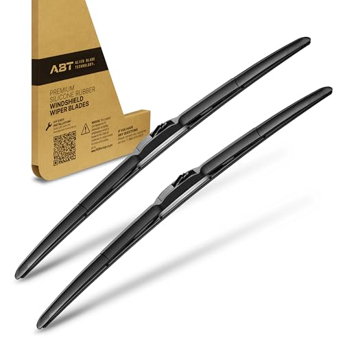 ABT 22 inch (Pack of 2) Premium Silicone Japanese Fukoku Rubber Windshield Aero Hybrid Frame Wiper Blades All-weather Performance Whisper Quiet OEM Quality J/U Hook -SDW22-2