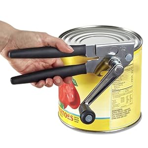 Crank Can Openers Manual,Heavy Duty Commercial Can Opener with Rubber-coated Long Handles