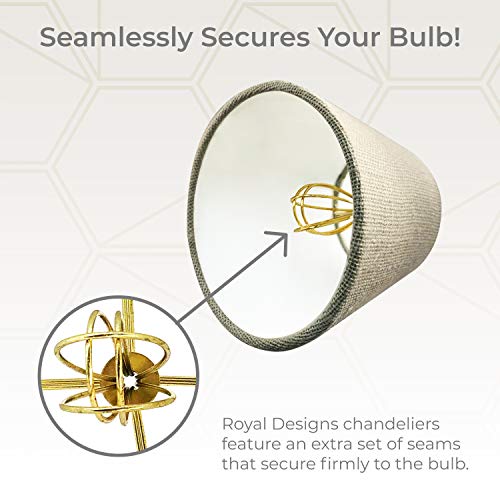 Image of Royal Designs, Inc. CS-1101-6NBL Textured Linen Empire Chandelier Shade, 4 x 6 x 5.5, Natural Burlap