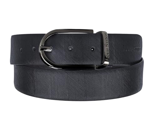 Image of LOUIS STITCH Men's Reversible Italian Leather belt for men 1.25 inch (35mm) Waist Strap Black Brown Belt (BEPLNJ)