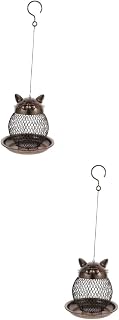Yardwe Metal Bird Feeder 2pcs Bird Feeder Hanging Moultrie Feeder Hanging Bird Outdoor Feeder Decorate Squirrel Kitten