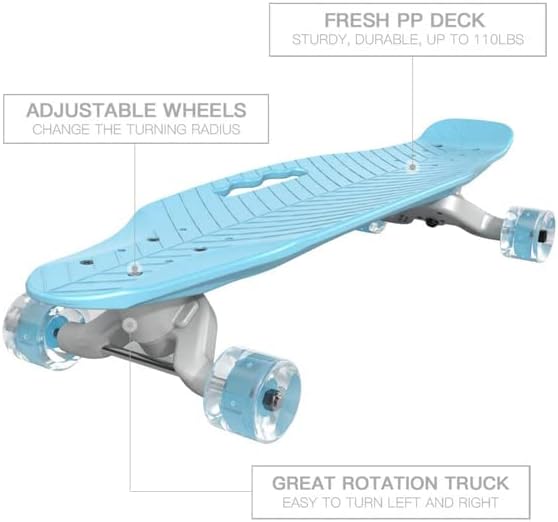 Miniatura 4 de Mini monopatín de plástico de 232 pulgadas patinetas de peces monopatín de un solo balancín de calidad de plástico sintético para carretera cepillo