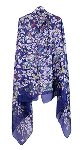 Foulard bleu femme écharpe taille unique douce anti-courant d'air