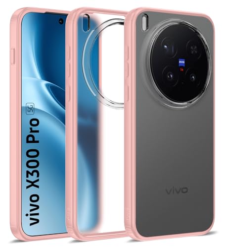 Image of Golden Sand for Vivo X300 Pro 5G - Rugged Frosted Semi Transparent PC Shock Proof Slim Back Case for Vivo X300 Pro, Dune Pink