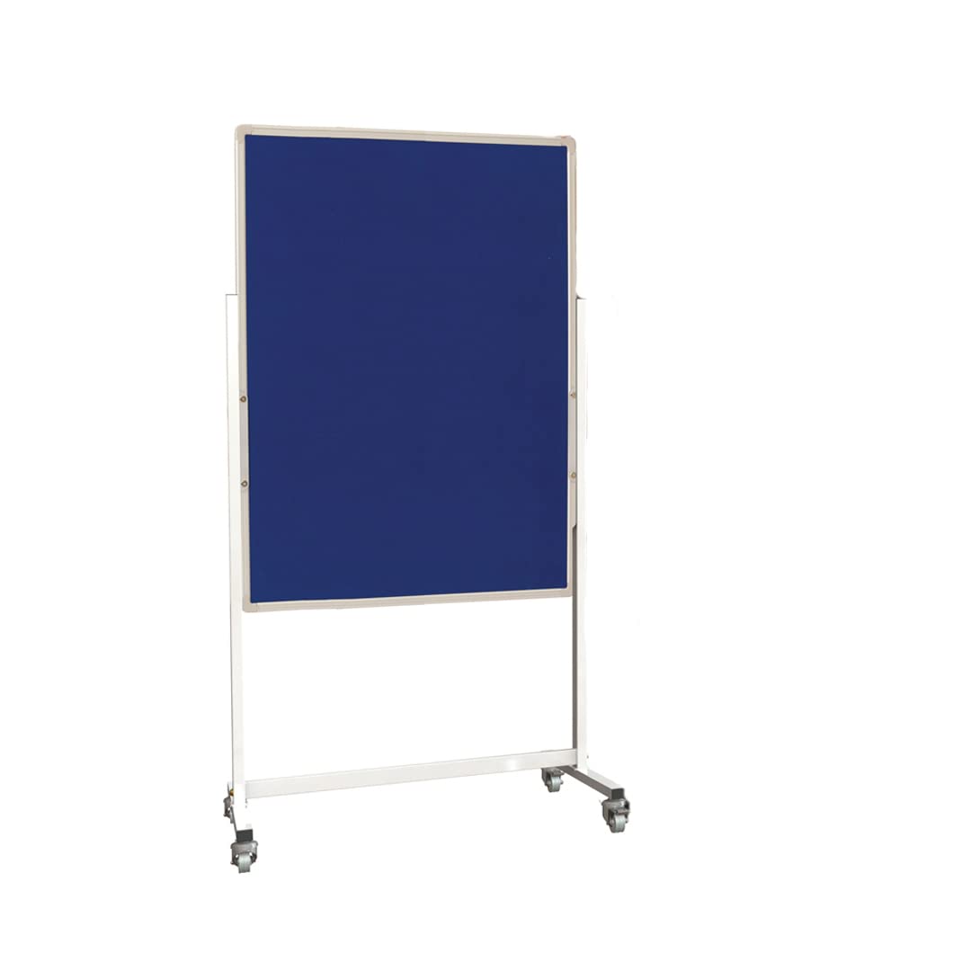 Mobile Noticeboard Pinboard Display Board 900mm x 1200mm Portrait Blue