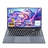 Laptop para juegos i5, computadora portátil de 16 pulgadas de hasta 3.60 GHz, computadoras portátiles 2025 con 16 GB de RAM 512 GB SSD, FHD 1920 x 1200, ángulo de apertura de 180°, teclado