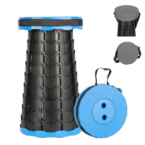 Poxvalzor 折りたたみ椅子 伸縮 アウトドアチェア 折り畳み式 キャンプ椅子 軽量 コンパクト 持ち運び便利 1秒開閉 耐荷重250KG クッション&収納バッグ付き 釣り/観戦/屋内/屋外用 (ブルー)