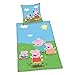 Produktbild Herding Peppa Pig Bettwäsche-Set, Kopfkissenbezug 80 x 80 cm, Bettbezug 135 x 200 cm, Mit leichtläufigem Reißverschluss, 100% Baumwolle/Renforcé, Mehrfarbig