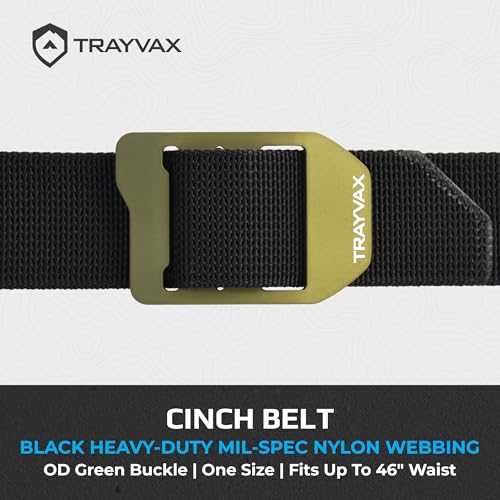 Trayvax Cinch Belt, Tactical Nylon Web Belt for Men and Women