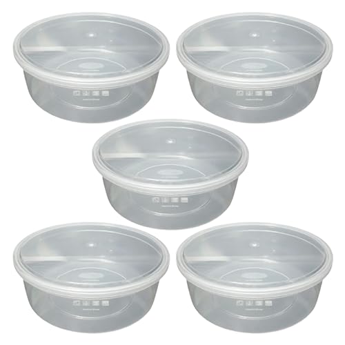 JMS - Large Clear Round Plastic 3D Printer Filament Storage Food Containers with Secure Seal Lids - Dry Boxes for 3D Pri