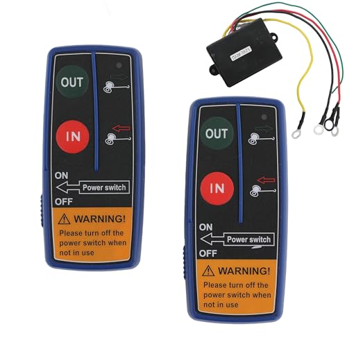 Tool Offroad 12V Recovery Wireless Winch Remote Control Handset Switch, 2pcs for Winches Up to 17,000lb, with Sealed Rubber Buttons & Chunky Side Switch