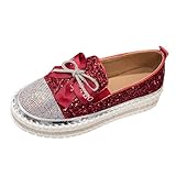 Zapatos Vintage Mujer Deportivas Mujer Zapatillas Doradas Boda para Pies Delicados con Cuña Respetuosas Marca Tacon Bota Barefoot Vestir Elegantes Piel Hebilla Sapatilhas Mulher Burdeos 42 Plataforma