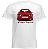 lancia delta integrale 16v evo  TEESANDENGINES Men\'s Lancia Delta INTEGRALE White T-Shirt Size Large