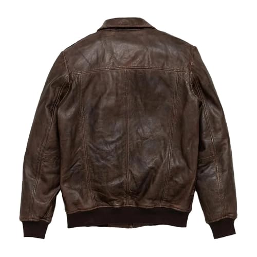 Urban Explorer Brown Leather Jacket – Genuine Lambskin, Distressed Look, Removable Collar Comfort (Brown, 3XL)3
