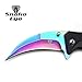 Snake Eye Tactical Everyday Carry Assist Style Folding Pocket Knife EDC (Rainbow)