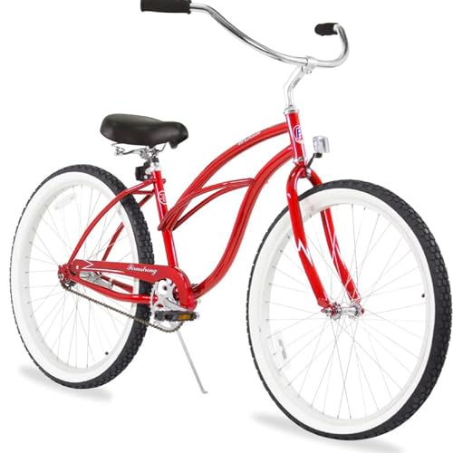 Firmstrong Urban Women's Beach Cruiser Bike, Single Speed Bicycle, 26 Inch Wheels, Red