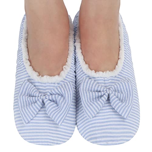 Snoozies Ballerina Slippers for Women with Bow - Cute Slipper Socks for Women Indoor - Non Skid Sole and Soft Sherpa Lining2
