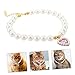 Toyvian 2PCS Adjustable Pearl PET Necklace for Dogs Cats Cute Heart Pendant Dog Jewelry Stylish Accessories for Small Pets for Parties Daily Wear