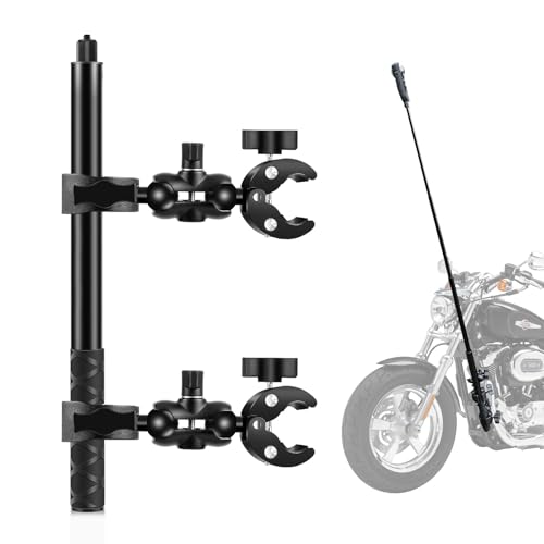 PULUZ Motorrad Selfie Stick Stützklemme150cm Insta 360 Selfie Stick Motorrad mit 2 Super-Klemmen für Insta360 X5X4 X3 X2 One RS R Ace for DJI Osmo 360
