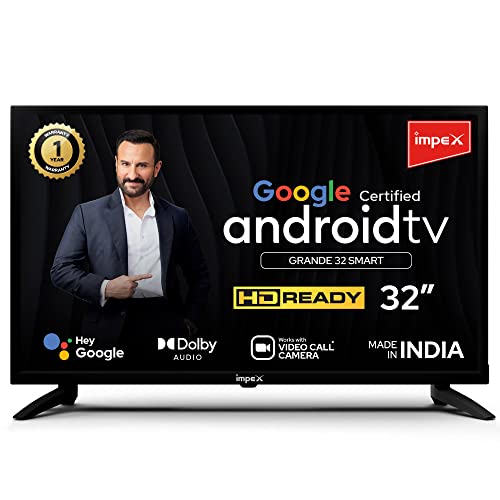 Image of Impex 32 inch Smart TV (80 cm) Google Certified Smart Android 9 HD Ready LED TV Grande, HDR10 with Dolby Audio, Bluetooth 5.0, 1 Years Doorstep Warranty, Storage Memory 8GB and 1GB RAM
