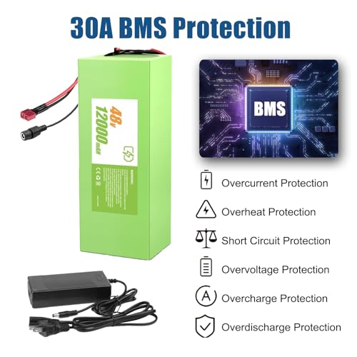 Image of 48V12000mAh Ebike Battery 36V 48V 52V 12Ah 20Ah 30Ah Electric Bike Scooter Lithium ion Battery with 30AMP BMS for 200W-800W Electric Bicycle Motor