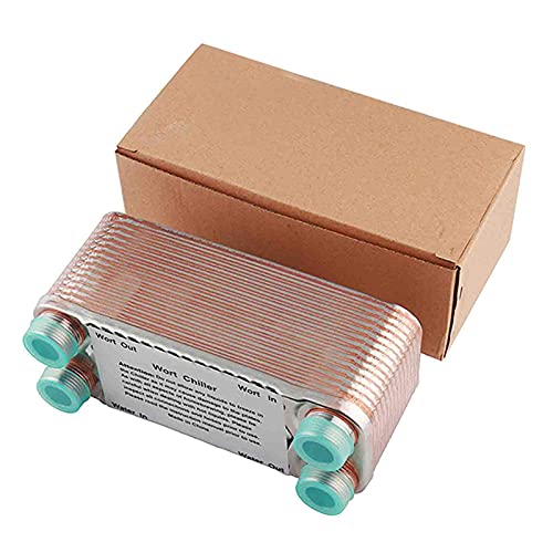Aizyr 20/30/40 Plates Heat Exchanger Wort Chiller, Stainless Steel Beer Wort Chiller Cooler With Copper Homebrew Beer Cooler Tools,40 Plates #TOP7