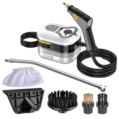 IJSDNVJNDX Limpiador A Vapor Portátil Multisuperficie con Accesorios, Pantalla Táctil de 1500 W y 6 Niveles Ajustables, para el Hogar, la Cocina, el Coche (UE) EU Plug