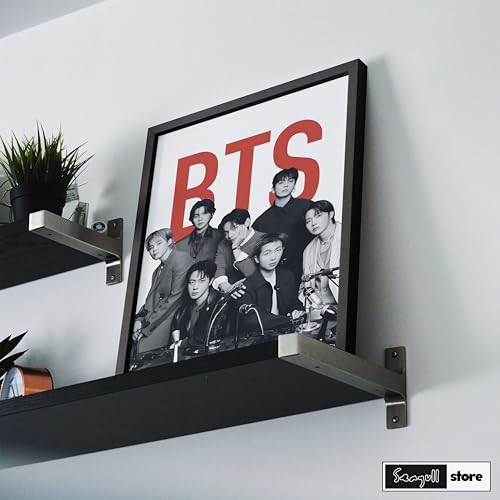 Image of Seagull Store BTS Arirang (Style 1) Framed Poster | 8x12 Inch | 300 GSM Art Paper | Matte Laminated | Black Frame | Ready to Hang Wall Decor for Bedroom & Office