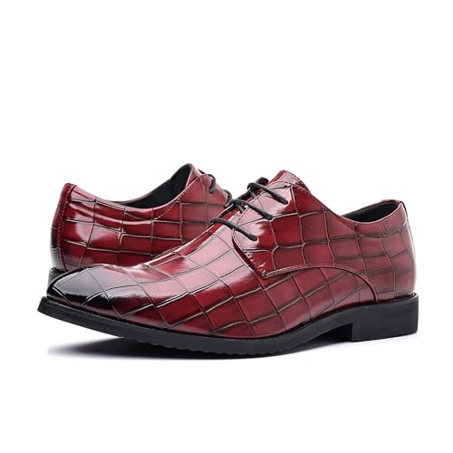 Men's Leather Print Lace Up Oxfords Fashion Classic Pointed Toe Comfortable Slip-on Loafers Wedding Prom Formal Dress Casual Shoes for Men3