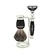 Produktbild Edwin Jagger Rasur-Geschenk-Set- Pure Badger Dachshaar-Rasierpinsel, Gillette Mach 3 Rasierer, vernickelter Ständer, Ebenholzimitation, 1er Pack (1 x 1 Stück)