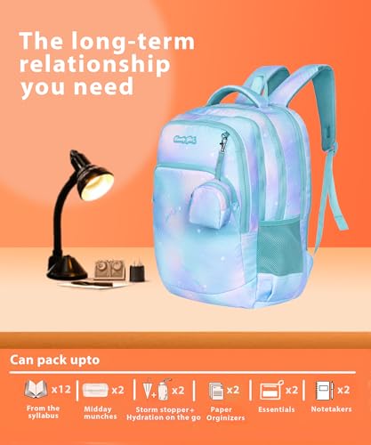Image of BEAUTY GIRLS BY HOTSHOT|MAGICPACK 1616|SCHOOL BAG WITH JOYPOUCH|LARGE SIZE|TUTION BAG|COLLEGE BACKPACK|WATER RESISTANT BAG|40 LITERS SCHOOL BAG |FOR GIRLS & WOMEN