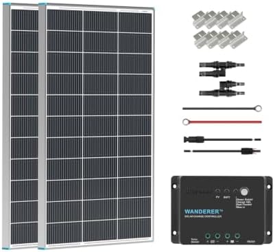 Renogy 200W 12V Monocrystalline Solar Panel Kit + 30A PWM Charge ...