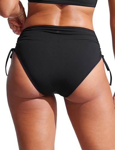 CRZ YOGA Womens High Waisted Bikini Bottoms Adjustable Ruched Side Tie Bathing Swim Full Coverage Swimsuit Briefs2
