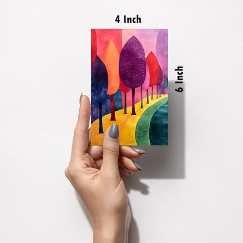 Image of SiddArtify Colorful Abstract Wall Art Prints Set - Botanical Landscape Poster Decor for Living Room Bedroom Office - Set of 2-4x6 Inch - Board (Pack of 6) - Sticker (Pack of 6)