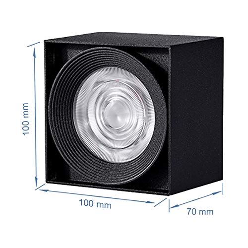 Dr.lazy 10W LED Plafonnier Spots lampe,Spots de plafond,Applique de Plafond, spots plafond orientables,LED Plafonniers ,Éclairage de plafond,IP20,10x10x7cm (Noir-3000K) - Image 5