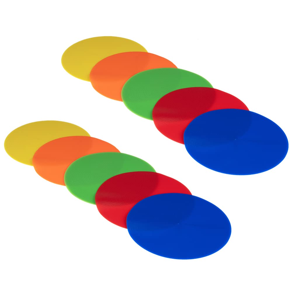 10 Pcs Calcio Antiscivolo Pavimento Marcatori Flat Spot Piatto Tennis Punto di riferimento Mat Per Bambini Calcio Formazione Aula, Attività 5 colori