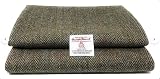 Harris Tweed traditionnel en pure laine tissée à chevrons avec étiquettes d'authenticité Vert