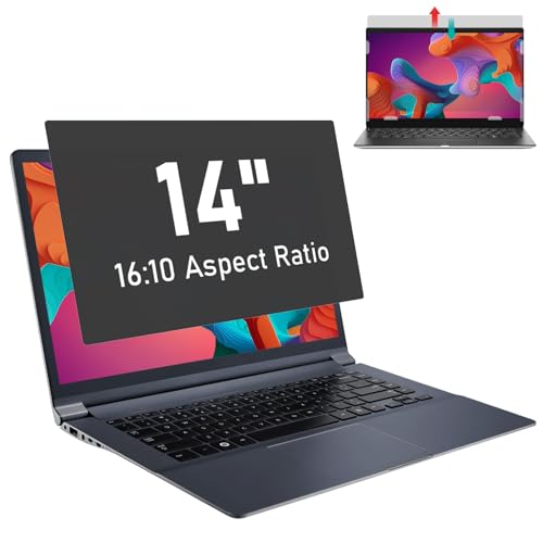 SOPPY 14 inch Anti Spy Laptop Privacy Screen Filter for 16:10 Widescreen Display, Anti Glare Screen Protector for NoteBook, Laptop Monitor Screen Privacy Filter, UV and Blue Light Filter (14