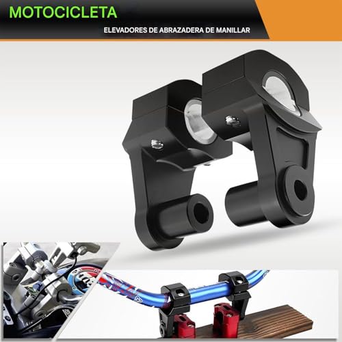 Elevadores de manillar con abrazadera y componentes antivibración para moto todo terreno 7
