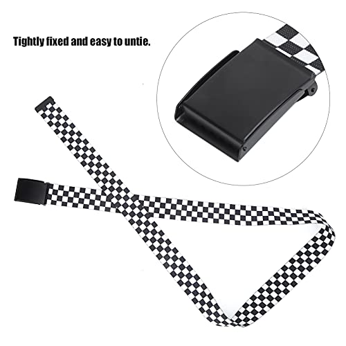 Hapivida Checkered Belt, Black White Grid Check Belts Canvas Belt Casual Waistband Adjustable Cuttable Plaid Belts for Men Women3