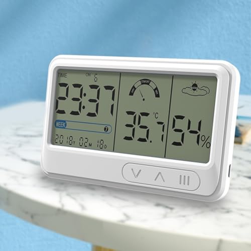 Hosrivae Hygromètre numérique d'intérieur avec hygromètre et thermomètre à haute humidité (0–50 °C / 20–95 % pour HR), design pliable pour cuisine, pâtisserie, crèche, bureau et cave à vin