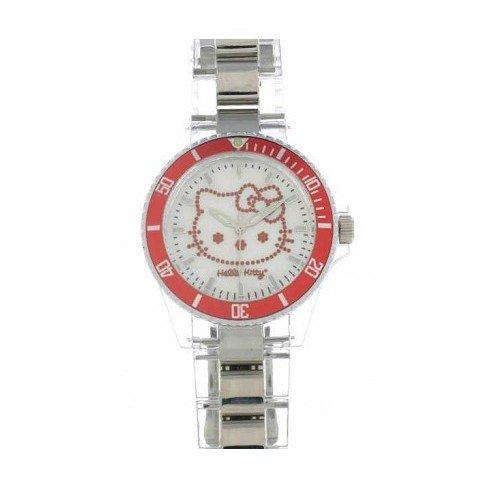 Hello Kitty - 4400801 - Montre Enfants - Quartz Analogique - Bracelet en Résine - Rouge / Blanc