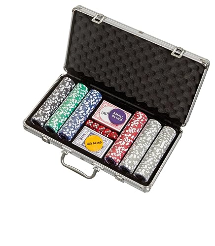 Philos 3757 - Pokerkoffer, Aluminiumkoffer, 300 Casino-Pokerchips (11,5g)