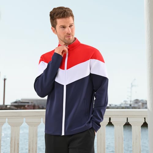 Deolax 1042 Men Track Jacket Full Zip Up Light Outdoor Sweatshirt Fashion Long Sleeve Casual Golf Jackets thumb #7