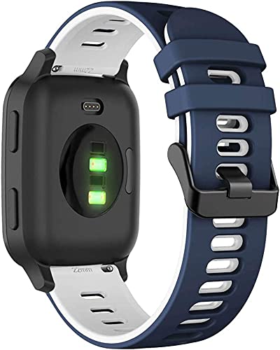 Fleshy Leaf 20MM Bands Compatible with Amazfit GTS/GTS2/ GTS 3/GTS 2e/GTS 2 mini/GTS 4 mini/Bip U Pro/Bip/Bip Lite/Bip S/Bip S lite/Bip U/Bip 3/Bip 3 Pro Watch Replacement Straps (Navy White)