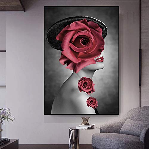 Affiche fleur rouge art nordique pour sublimer votre salon moderne
