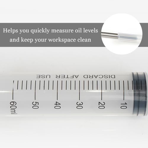 Image of Motorcycle Fork Oil Level Tool, 60ml Fork Syringe Oil Tool Kit with Adjustable Ring, Accurate Fork Suspension Oil Level Adjuster, Fork Oil Level Measurement Gauge Tool