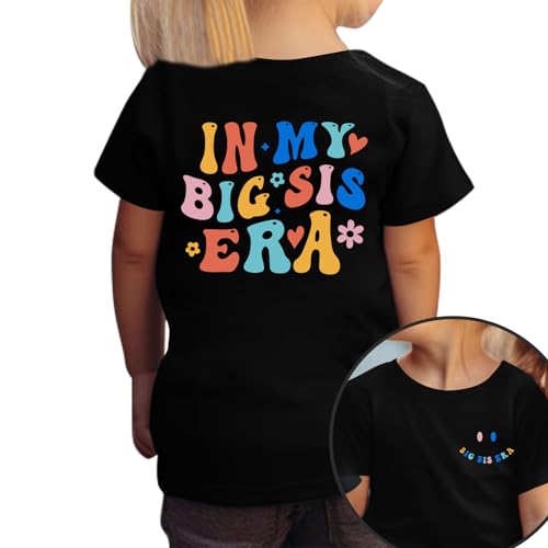 Image of Toddler Big Sister Shirts in My Big Sister Era Girl Graphic T-Shirt Casual Toddler Infant Girls Outfits